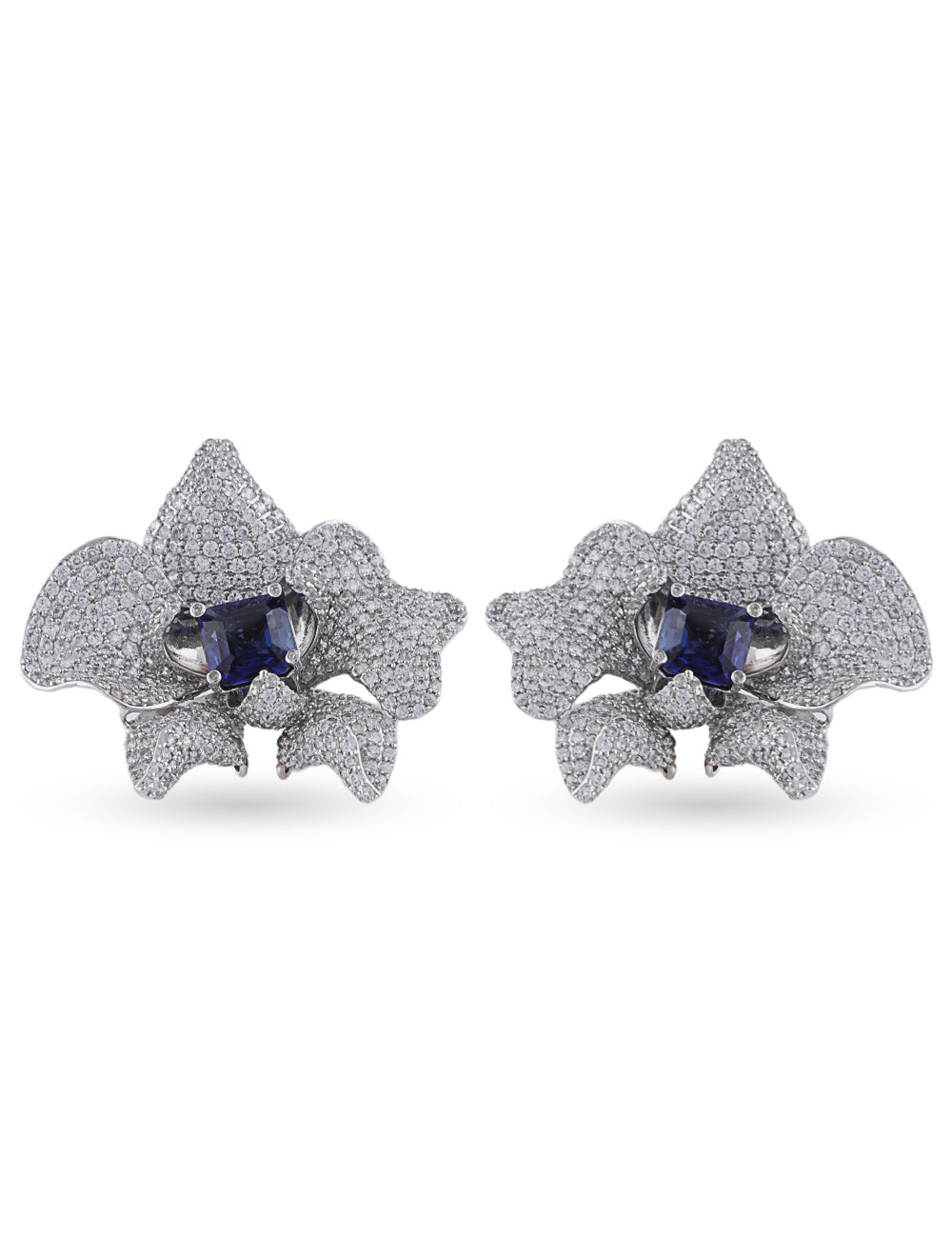 blue sapphire stone earring