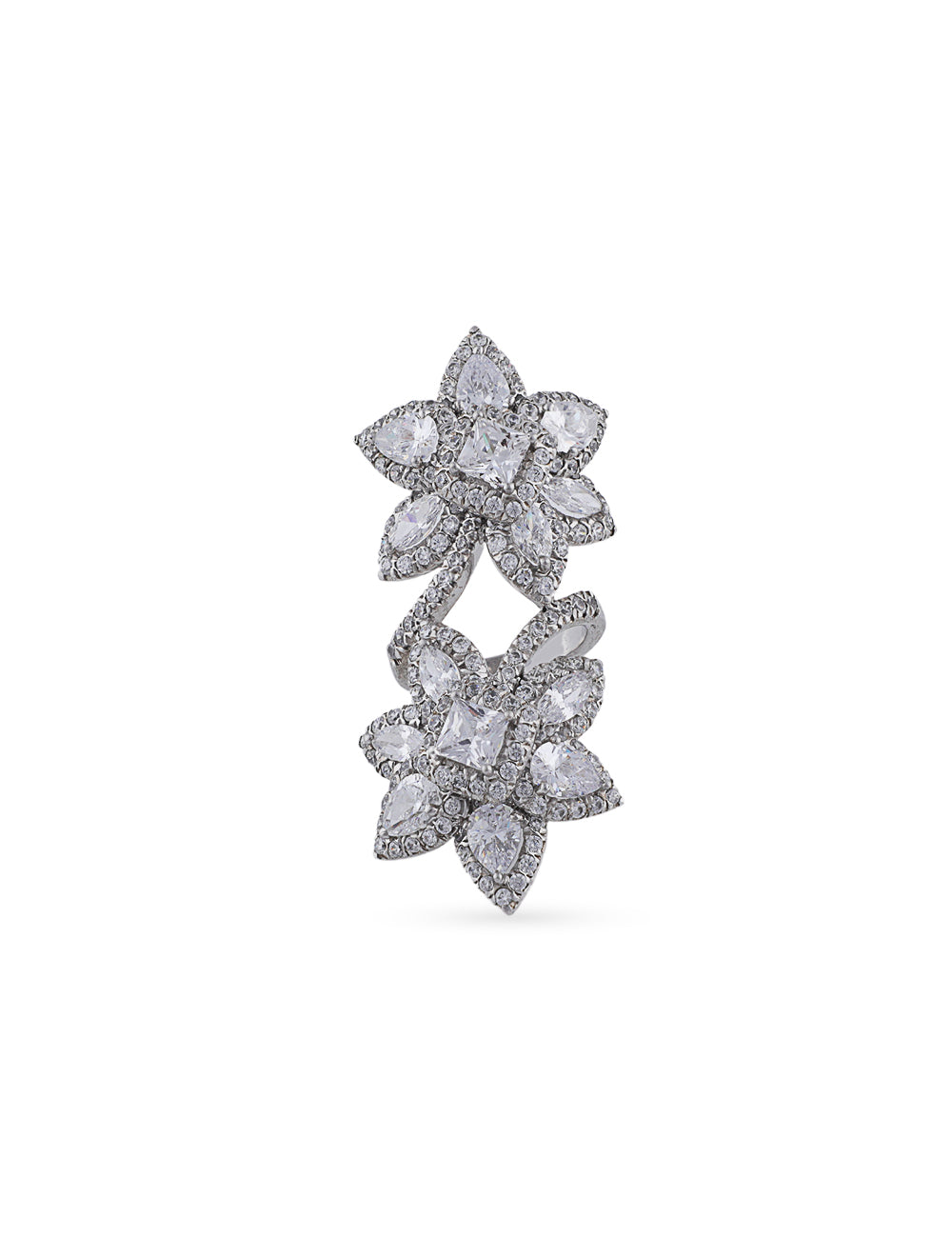 Two Flower Diamond Ring