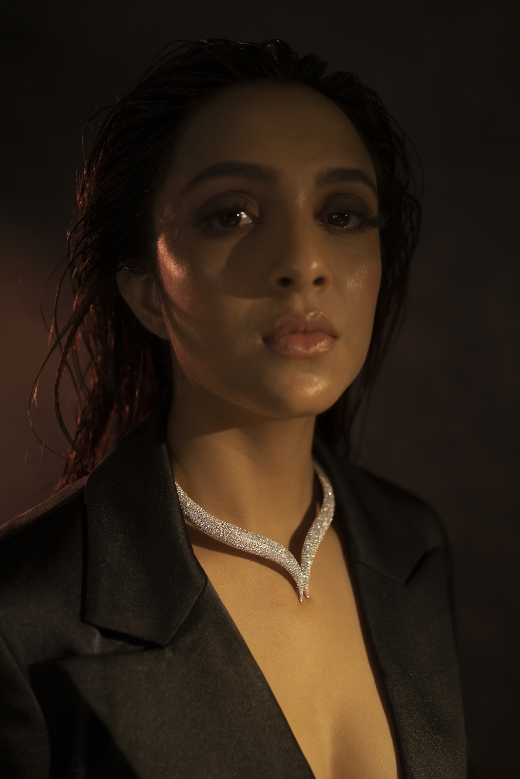 collar necklace with swarovski crystals