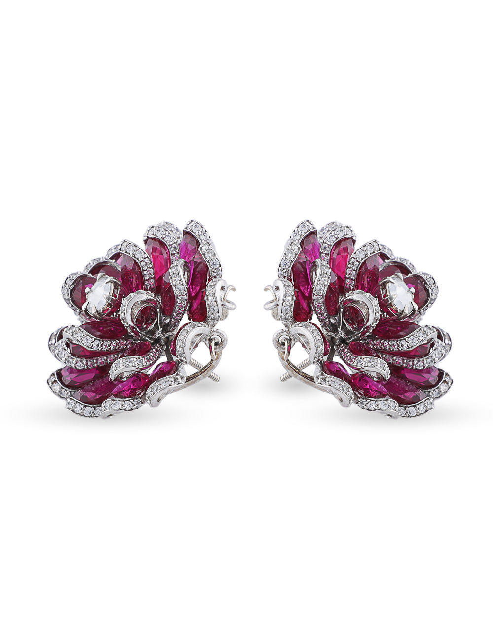 Multistone Flower Stud Earring For women