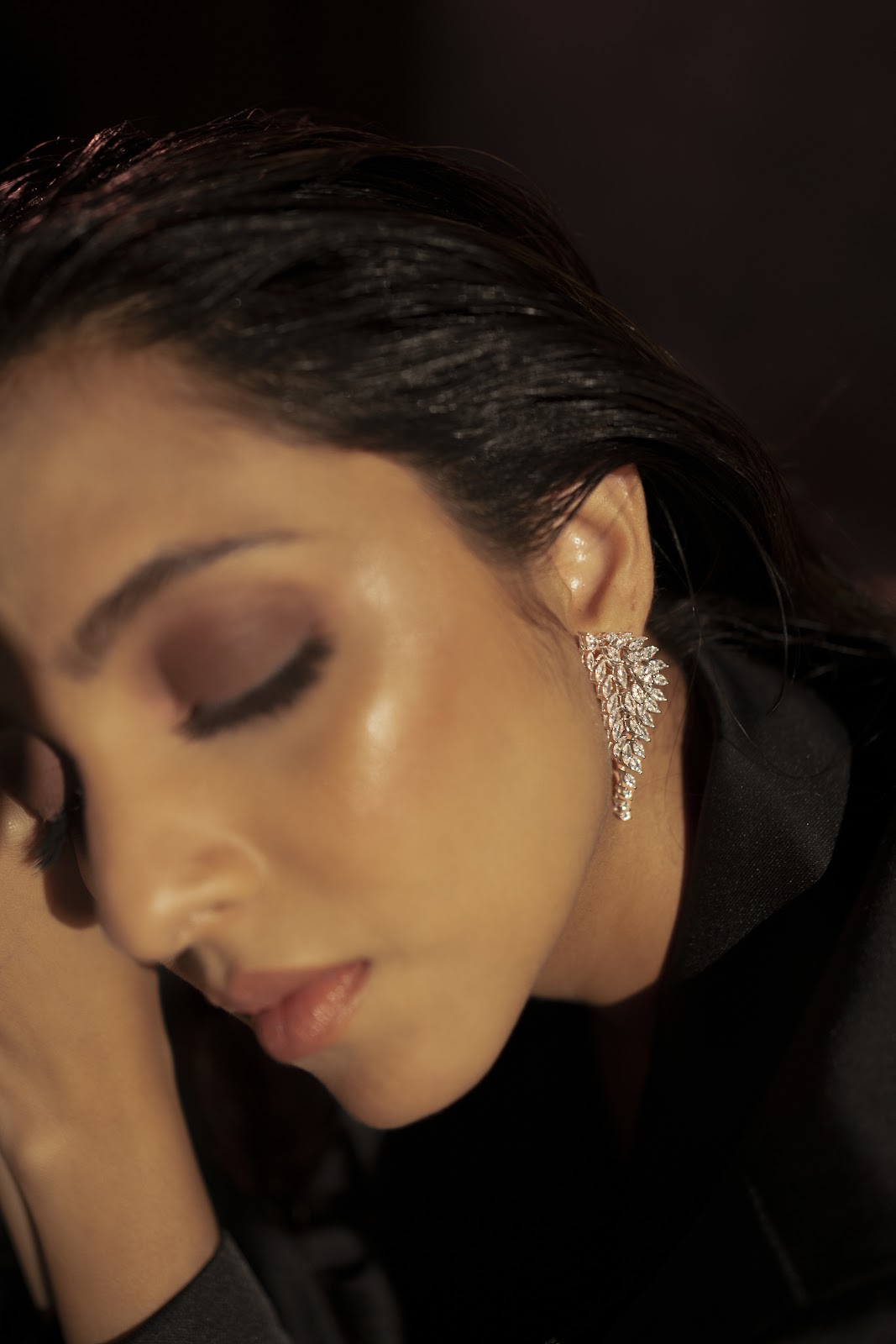 white Gold Vermeil swarovski diamond earring