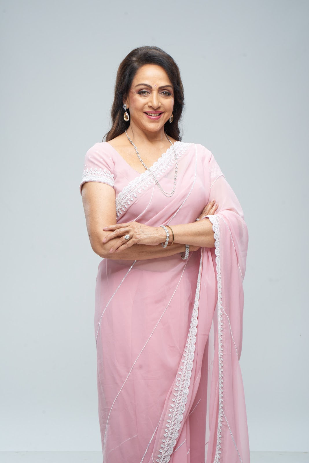 hema malini wearing Diamond Necklace
