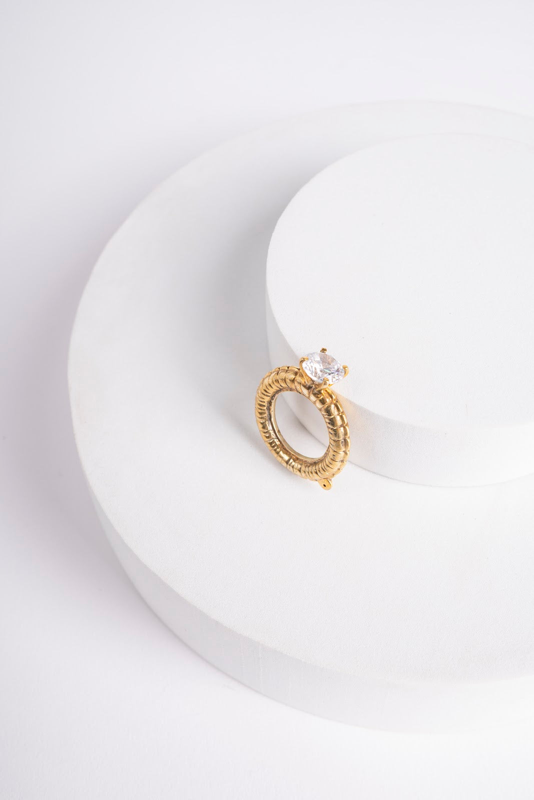 balloon shaped Swarovski solitaire ring