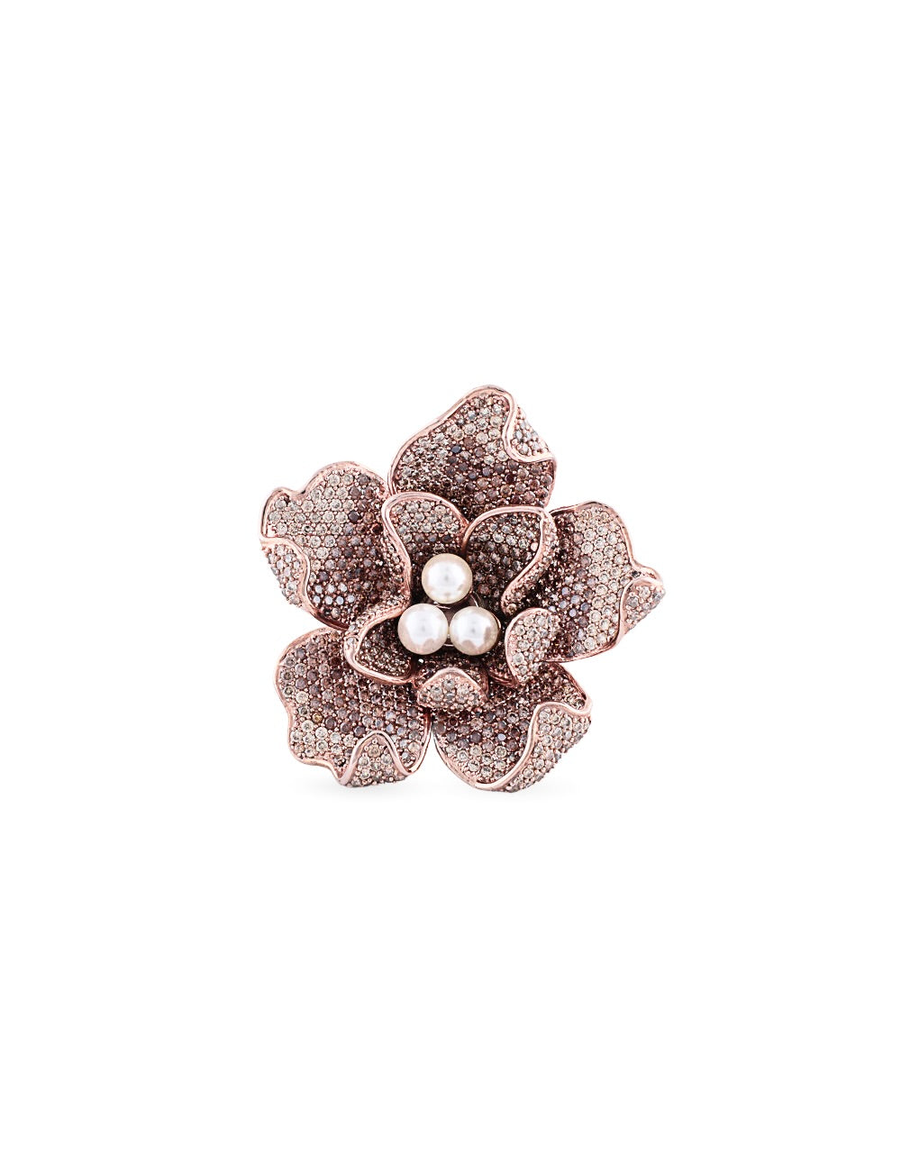 hallmarked champagne stone flower ring