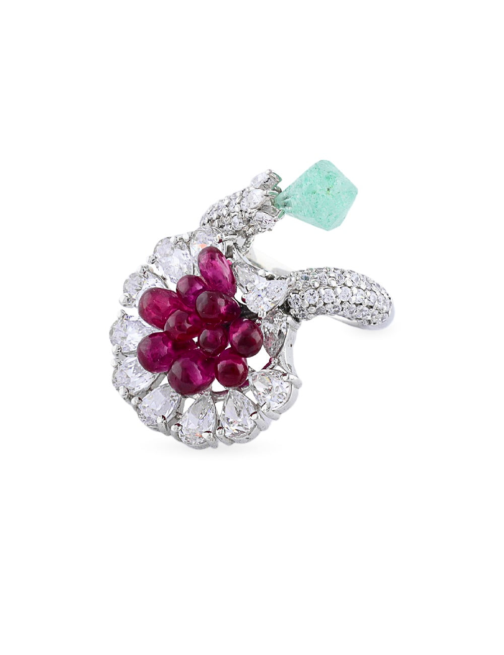 green stone hand ring