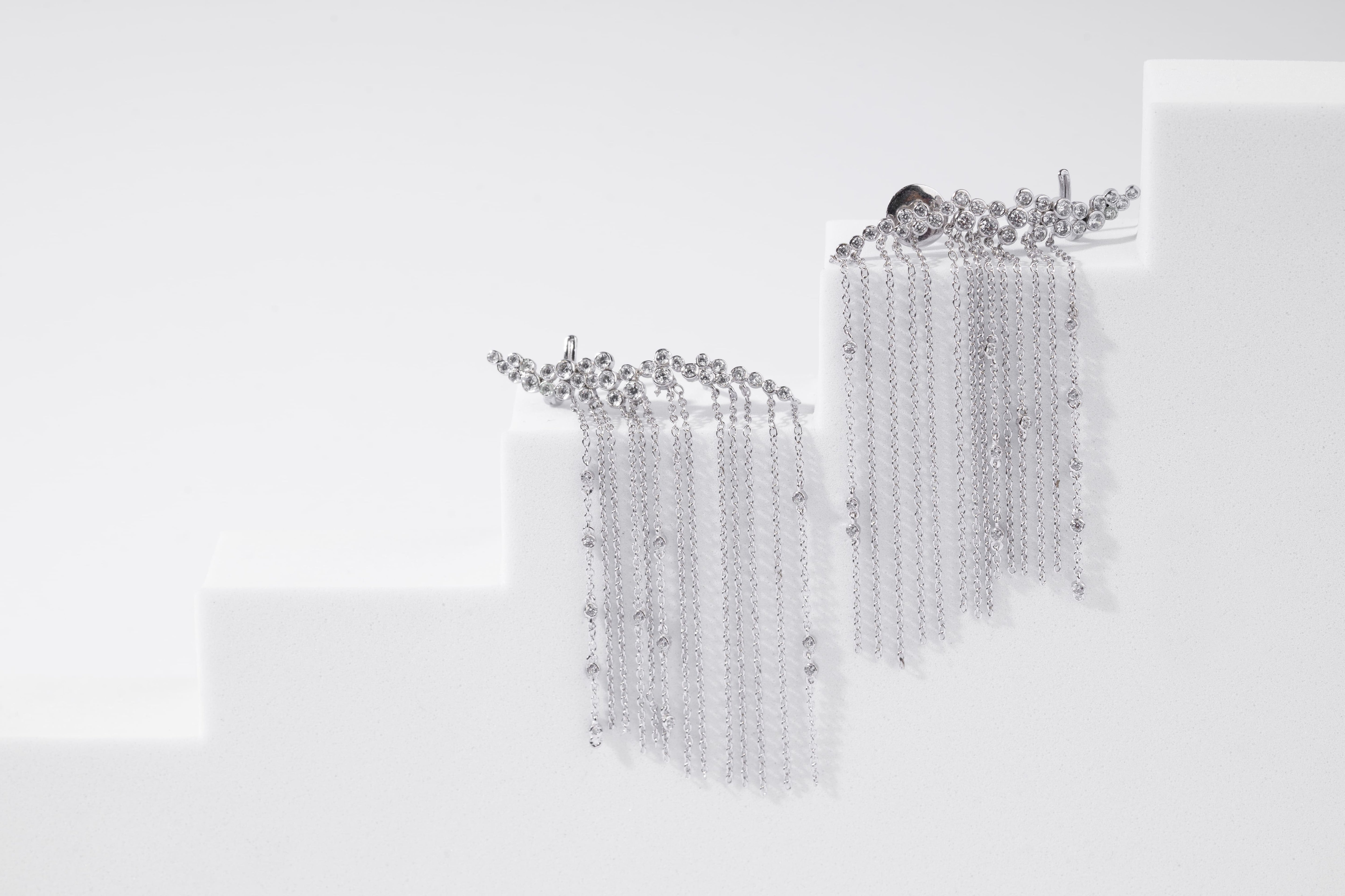 startlet diamond hanging earring