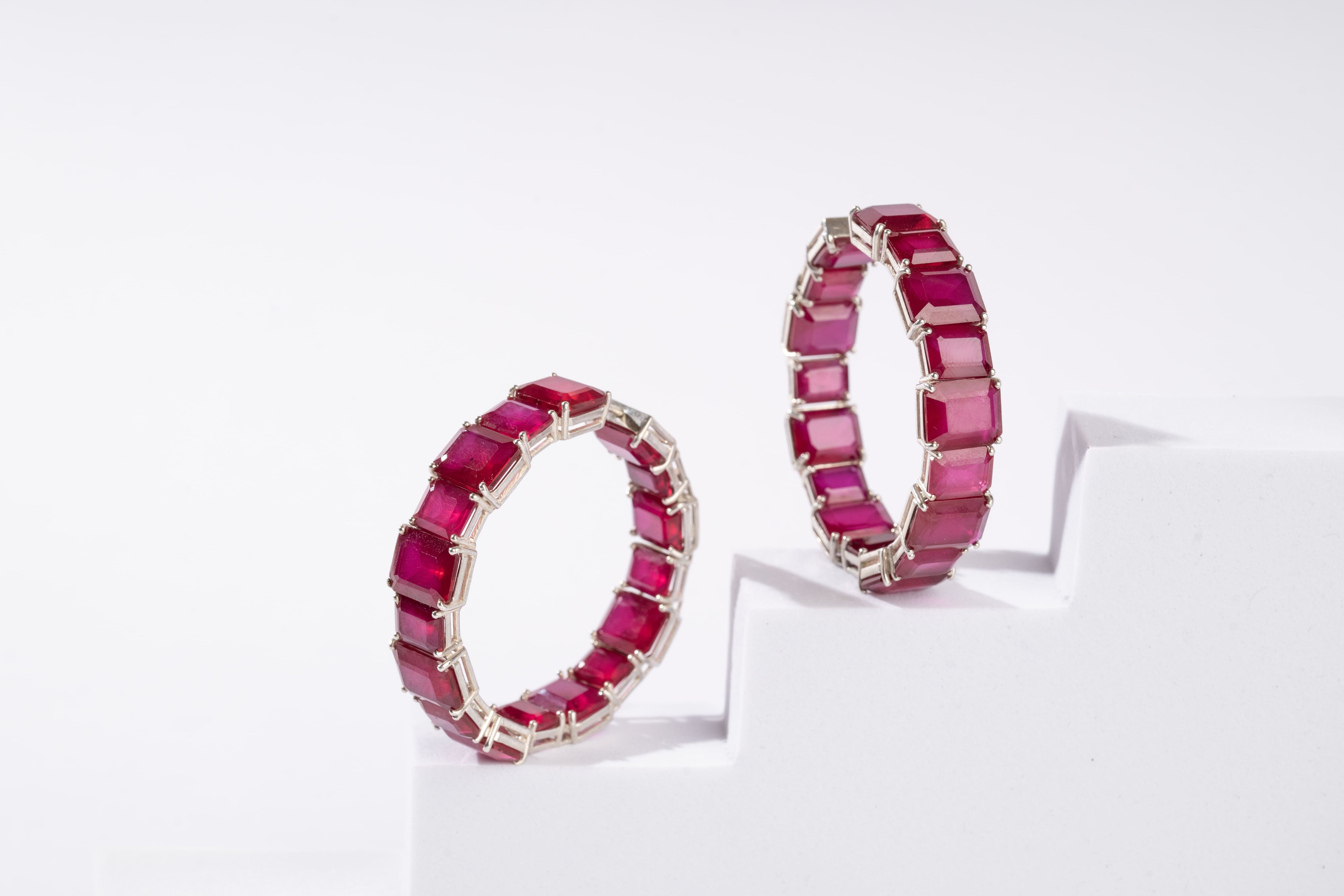ruby circle earring