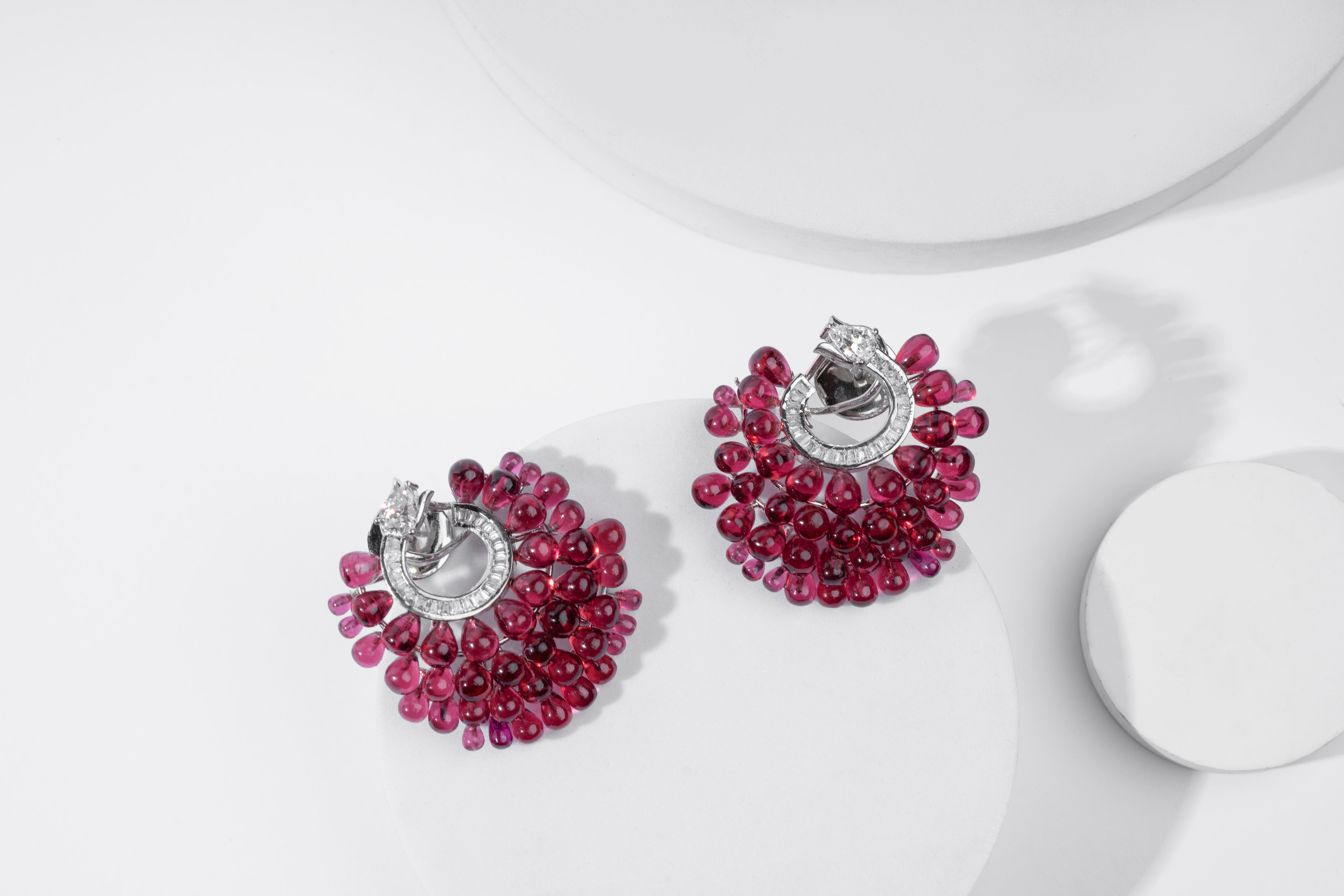 ruby drop earring