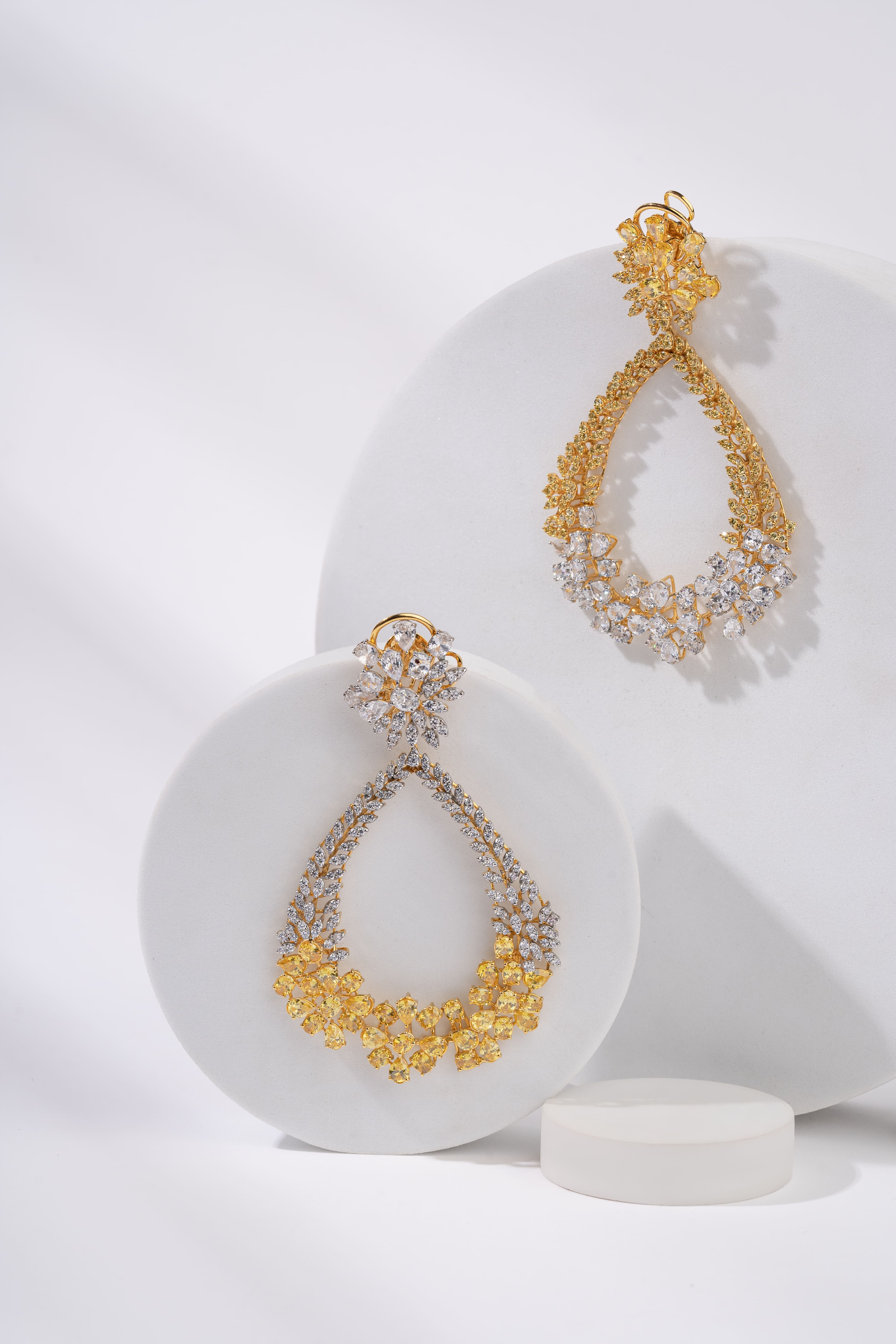 yellow sapphire long earring