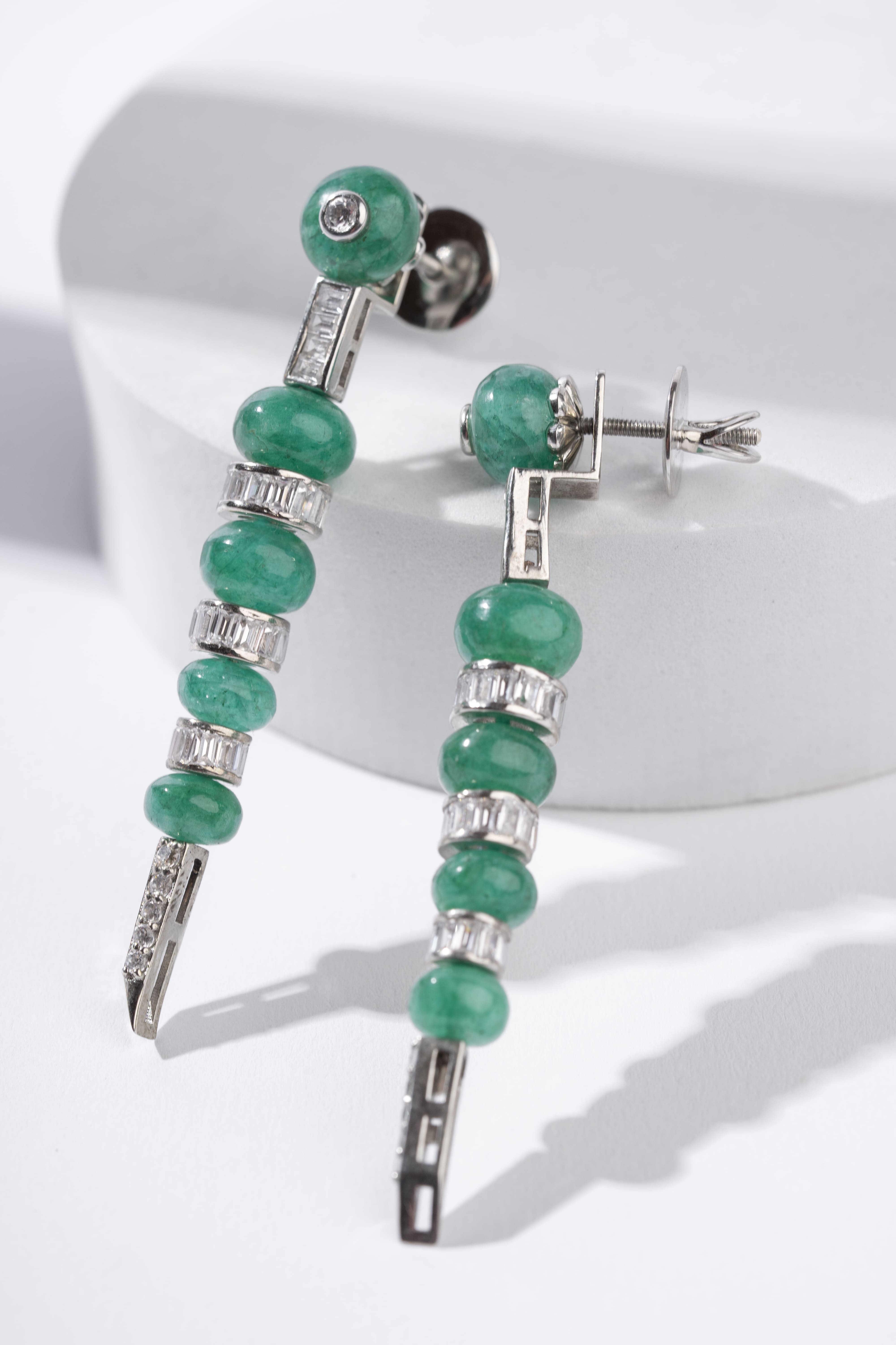 swarovski green drop earrings