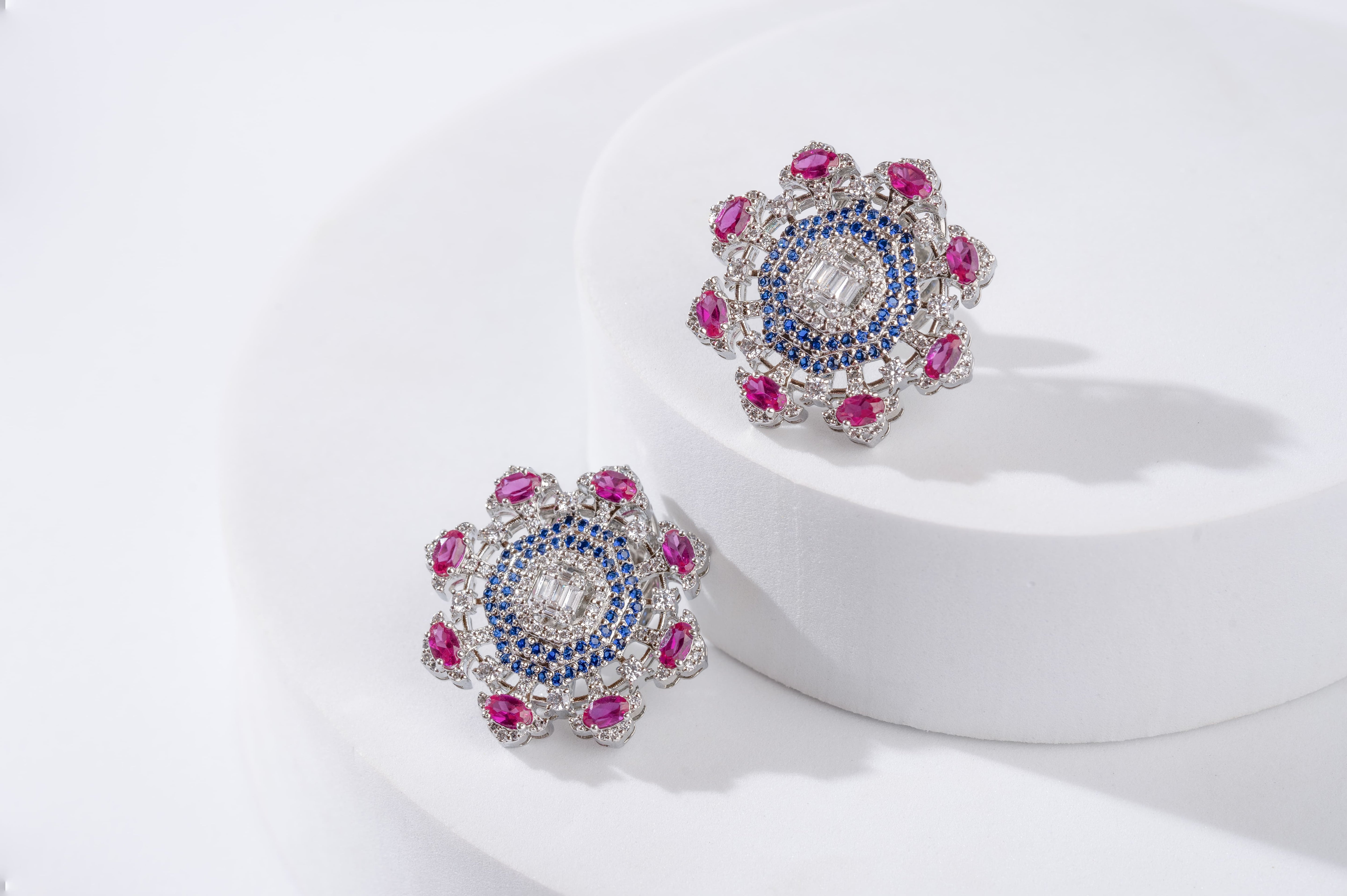 ruby blue sapphire earring