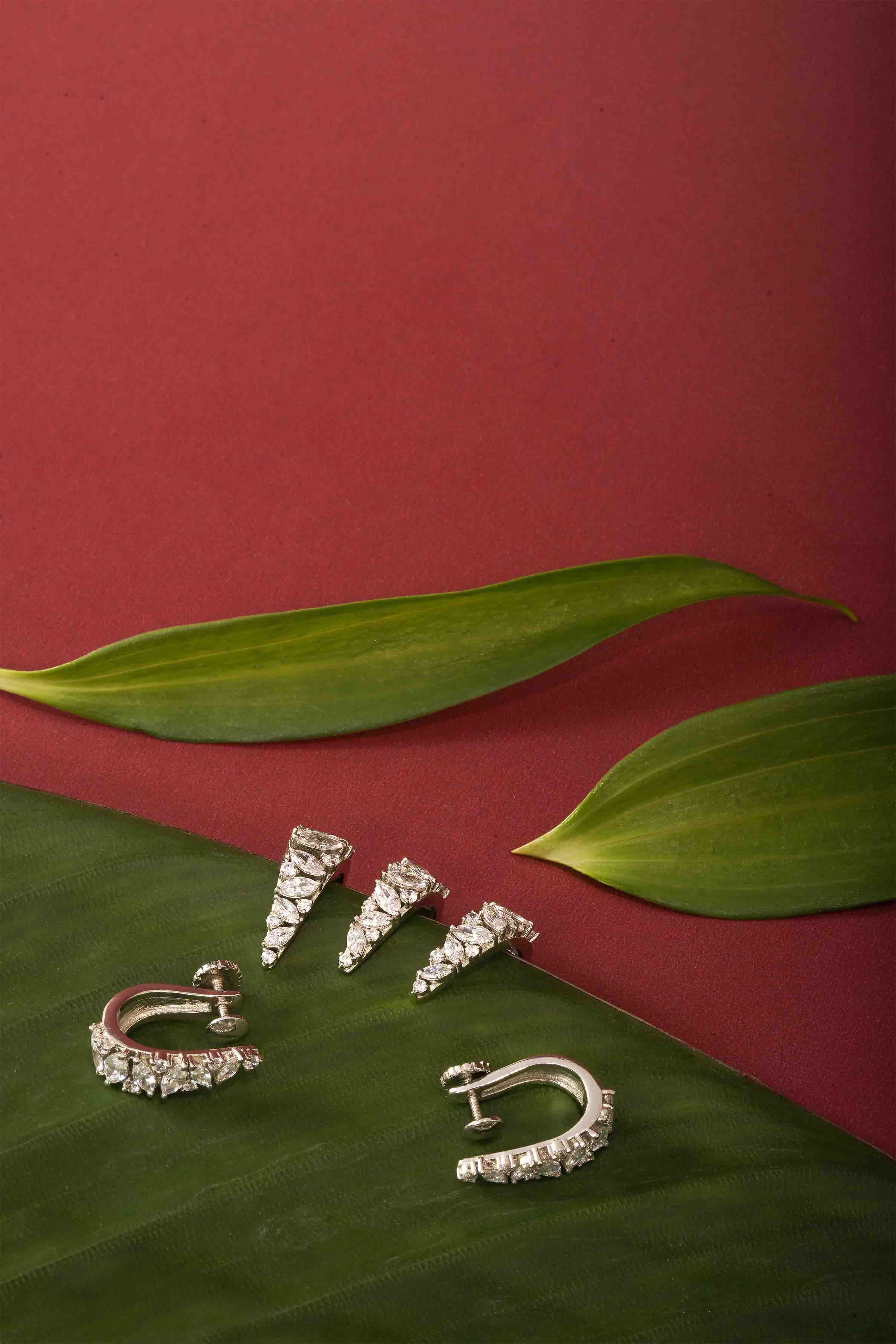 Diamond Cascade Duo claw ear cuff