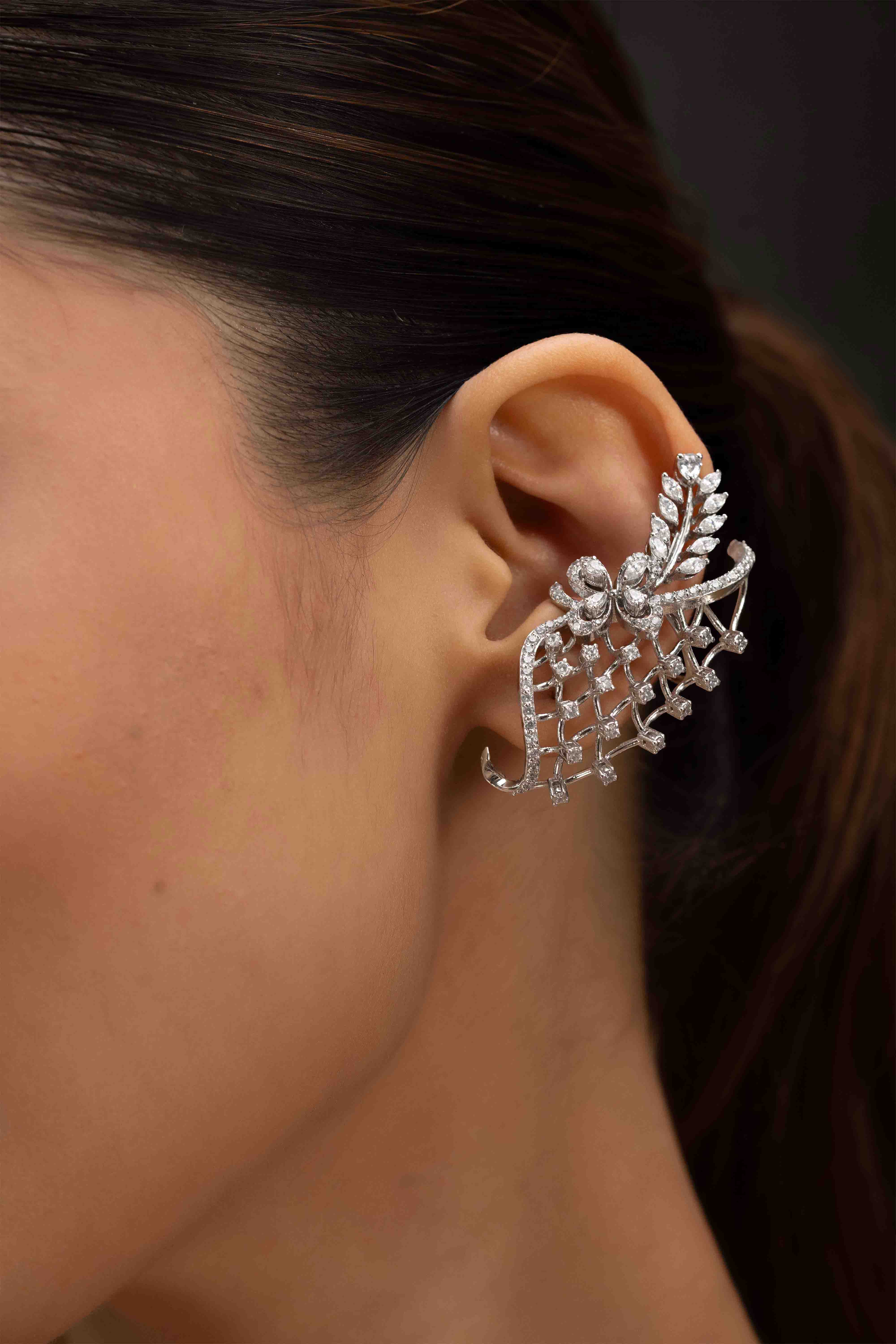 Lattice Bloom Ear Cuff