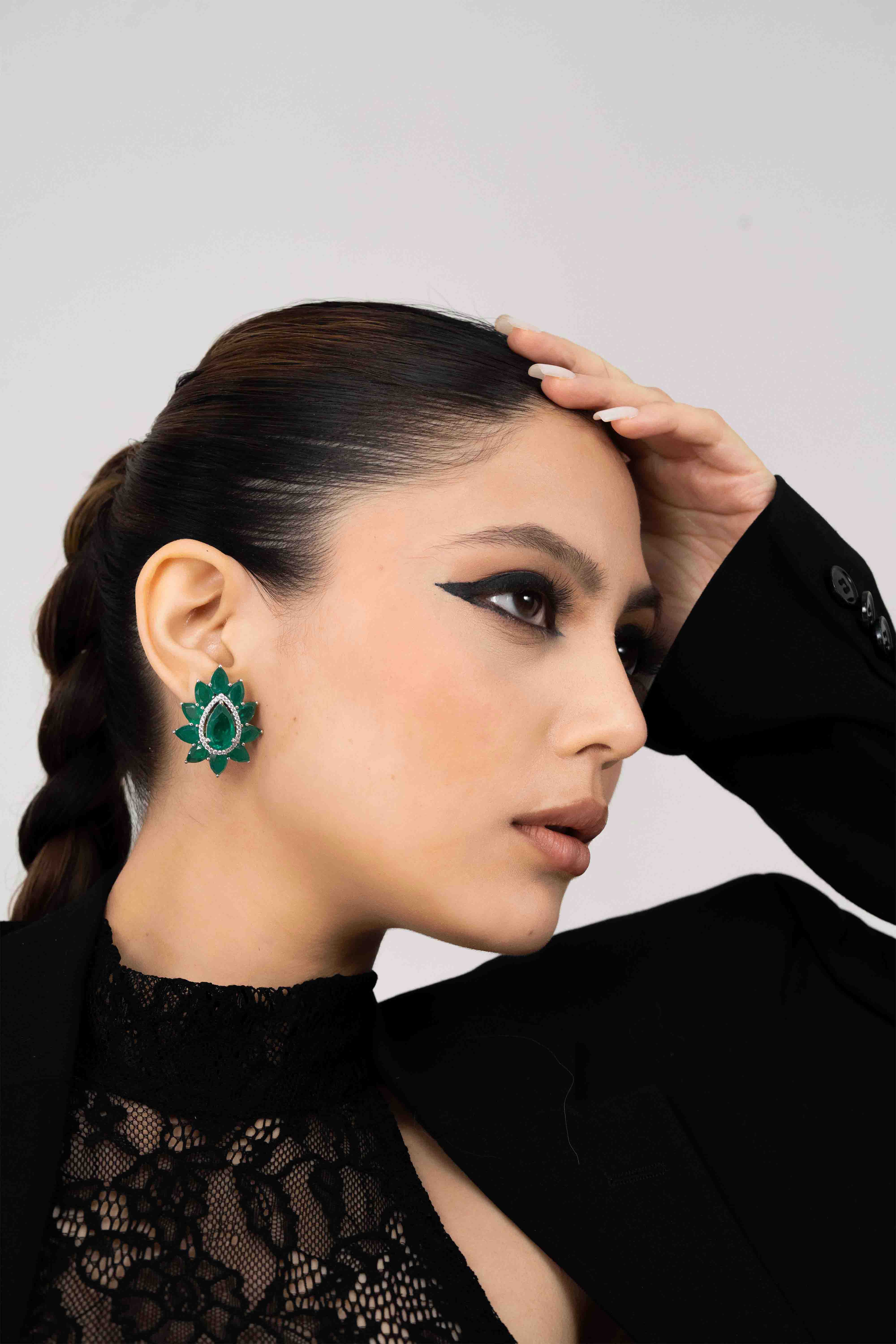 Emerald Sunburst Earrings