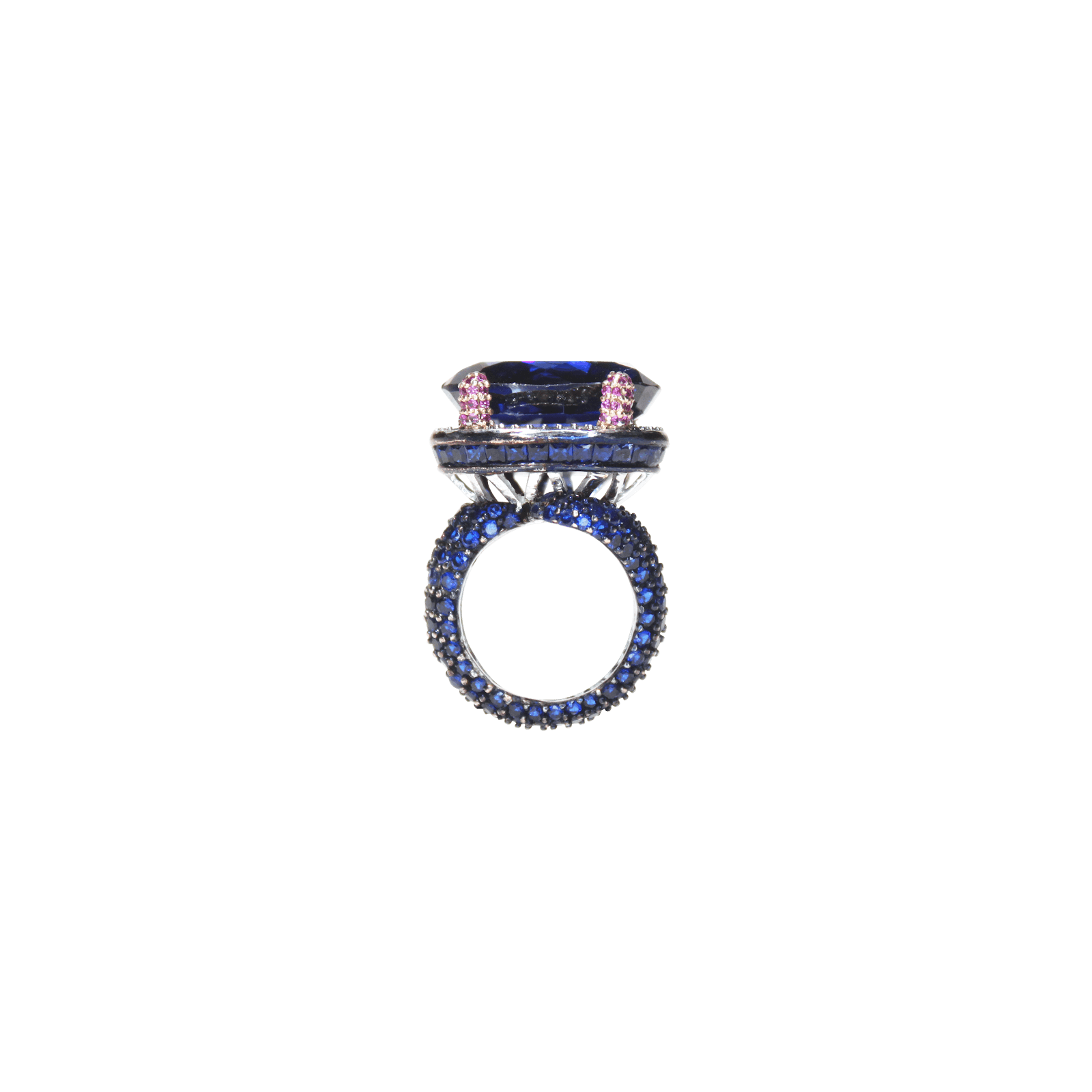 Blue Big Stone Snake Ring