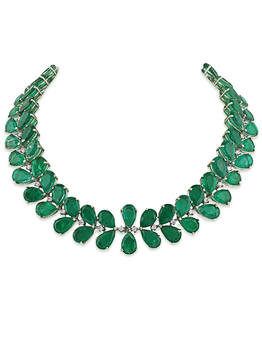 emerald stone diamond necklace