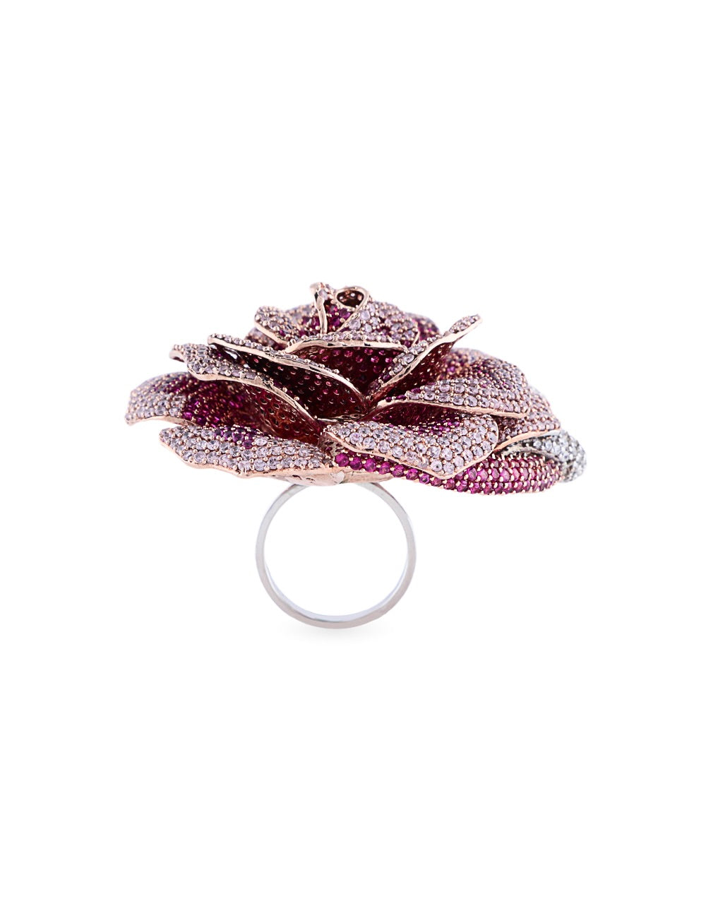 pink flower ring for women