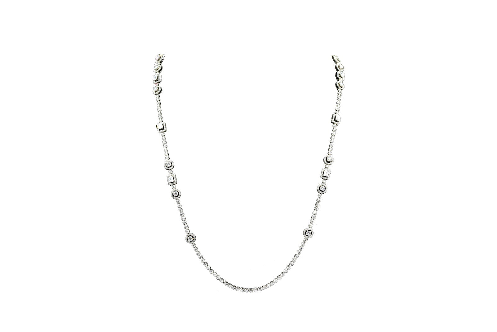 Long Single Line Diamond Necklace