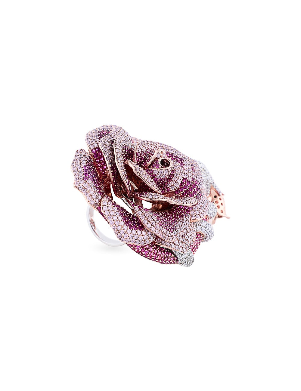 pink flower finger ring