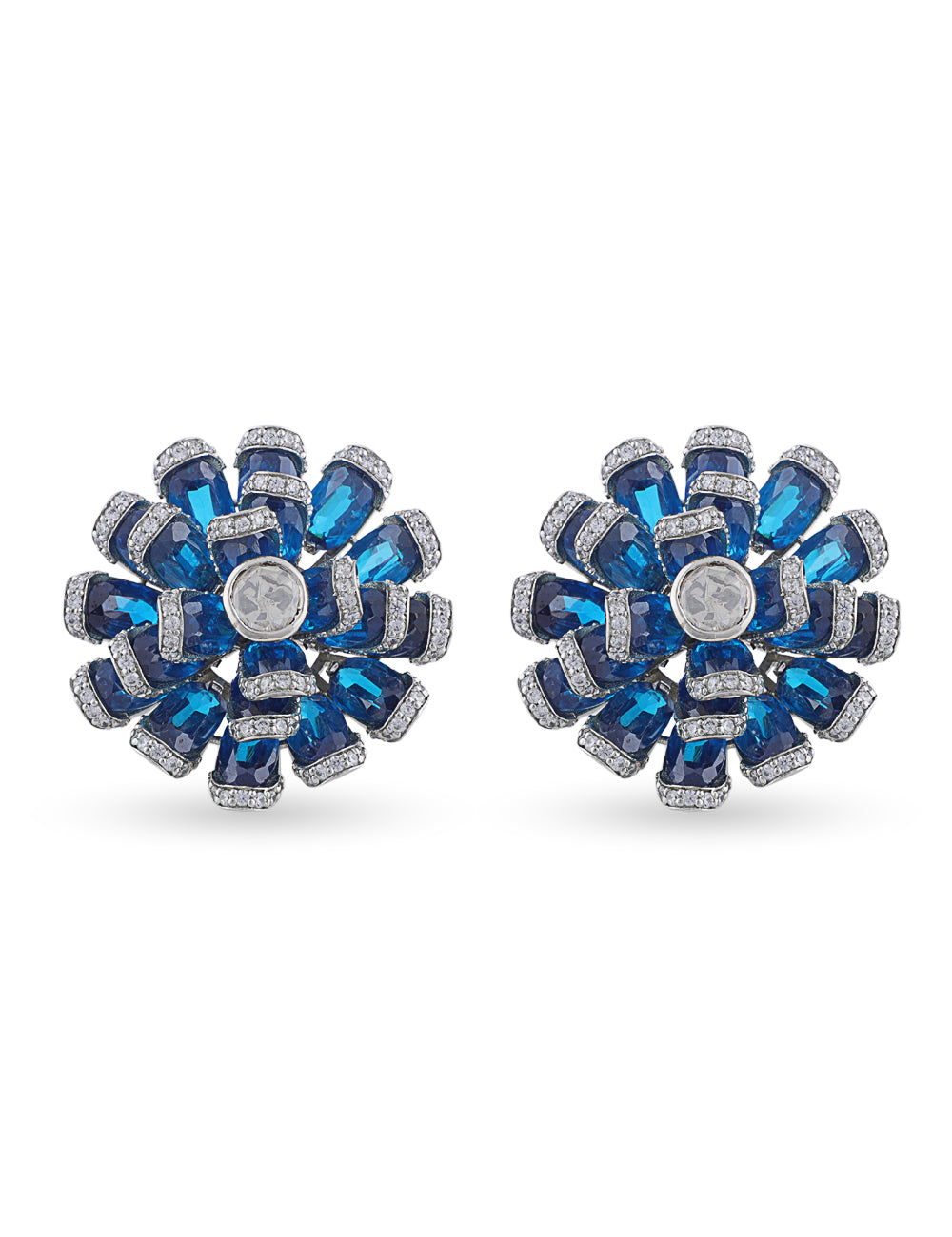 multistone flower earring