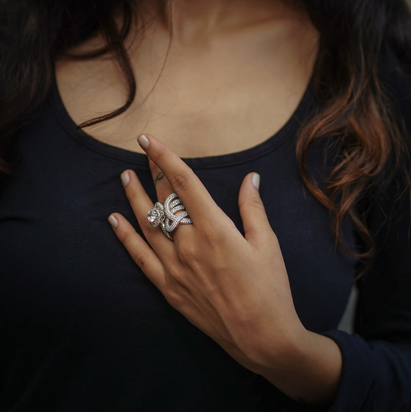 Diamond Solitaire Multiple Band Ring
