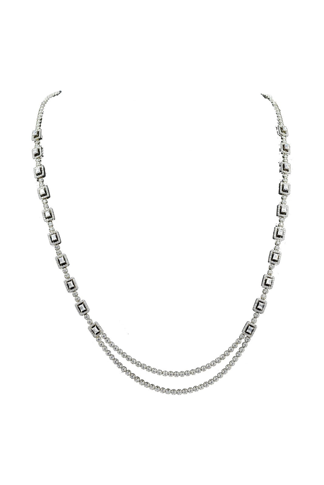 Double Line Diamond Necklace