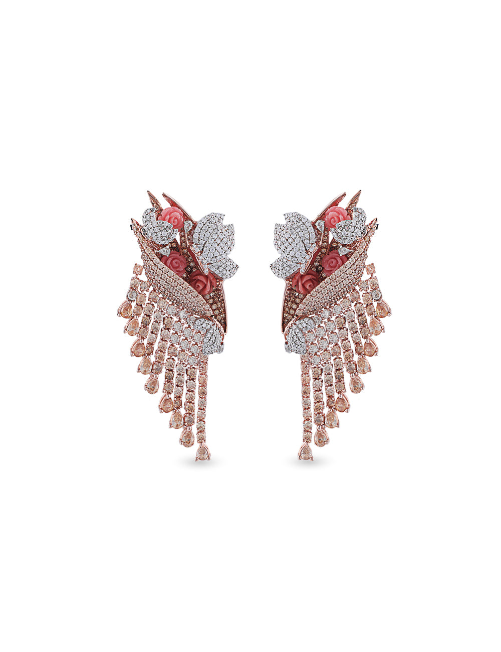 rose gold butterfly earrings