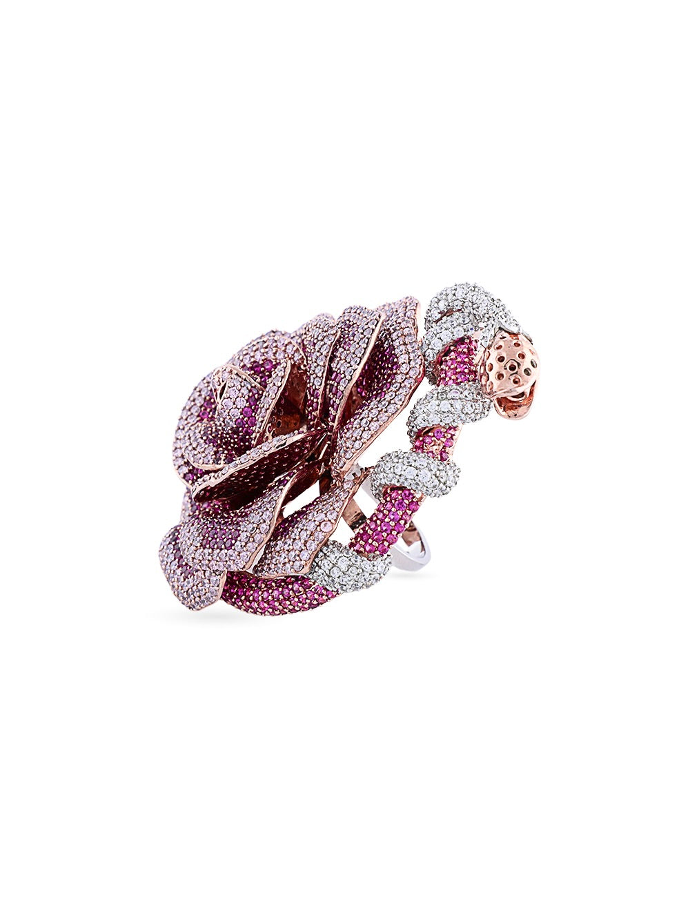 pink flower hand ring