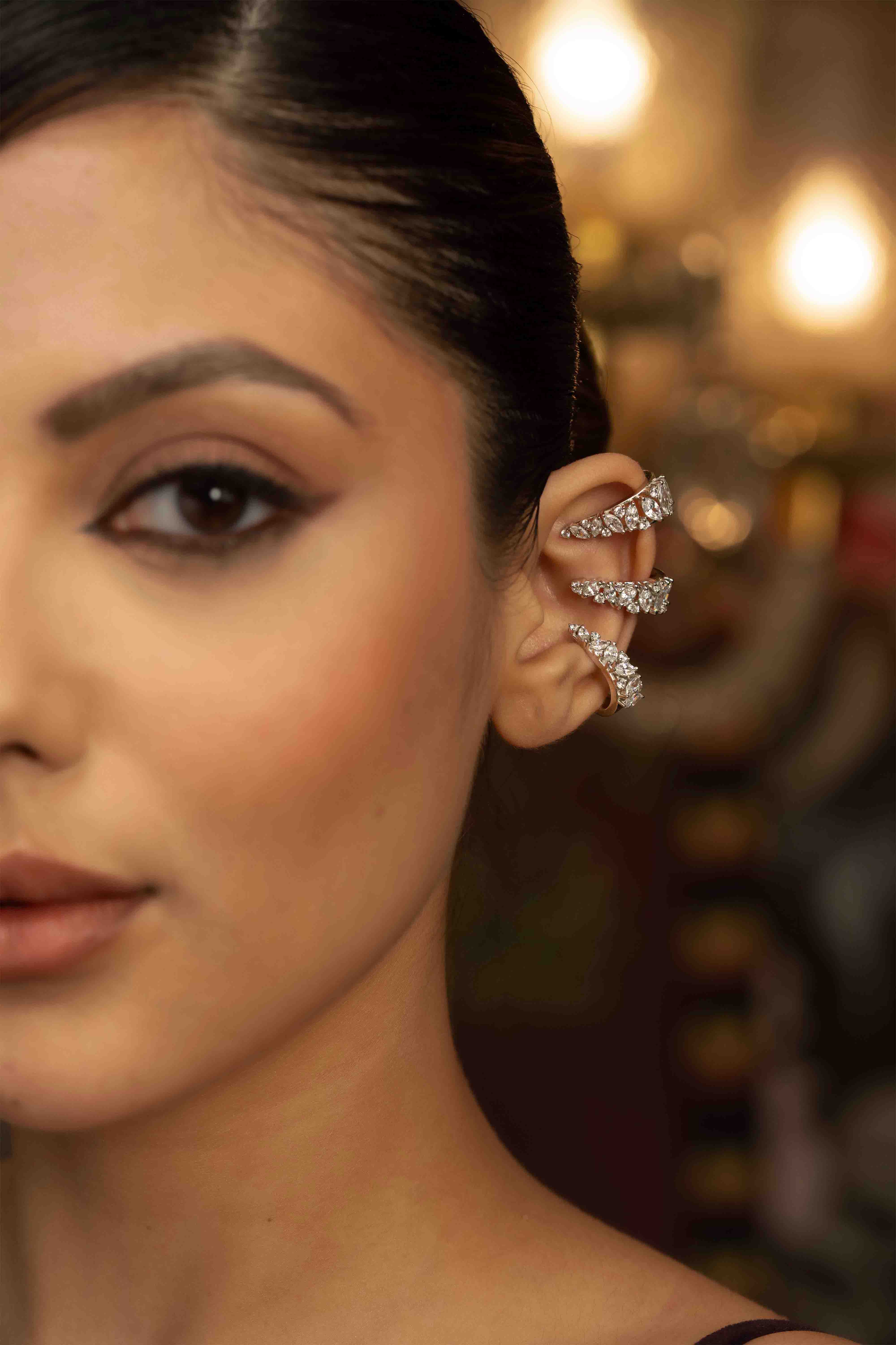 Diamond Cascade Duo claw ear cuff