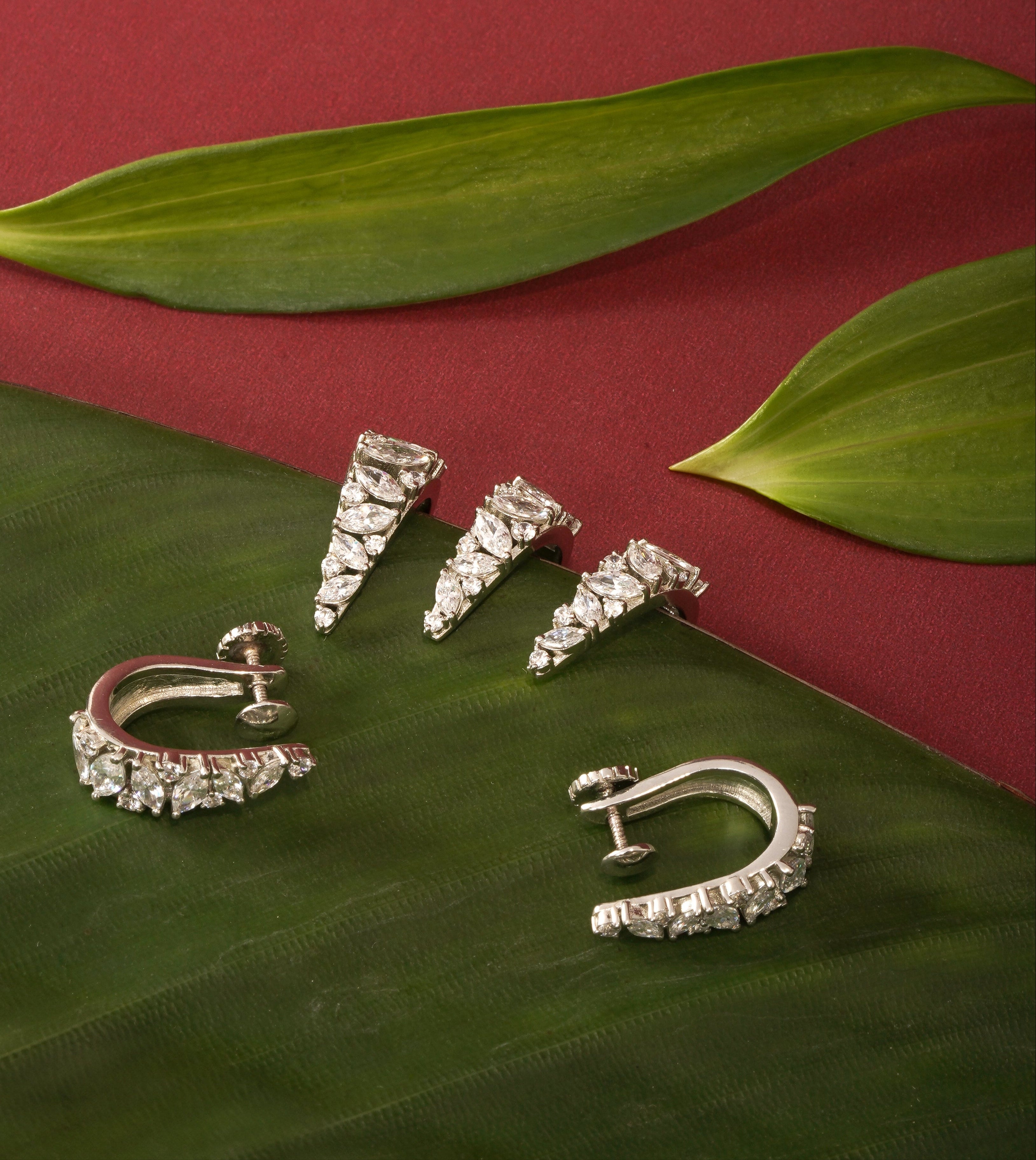 Diamond Cascade Duo claw ear cuff