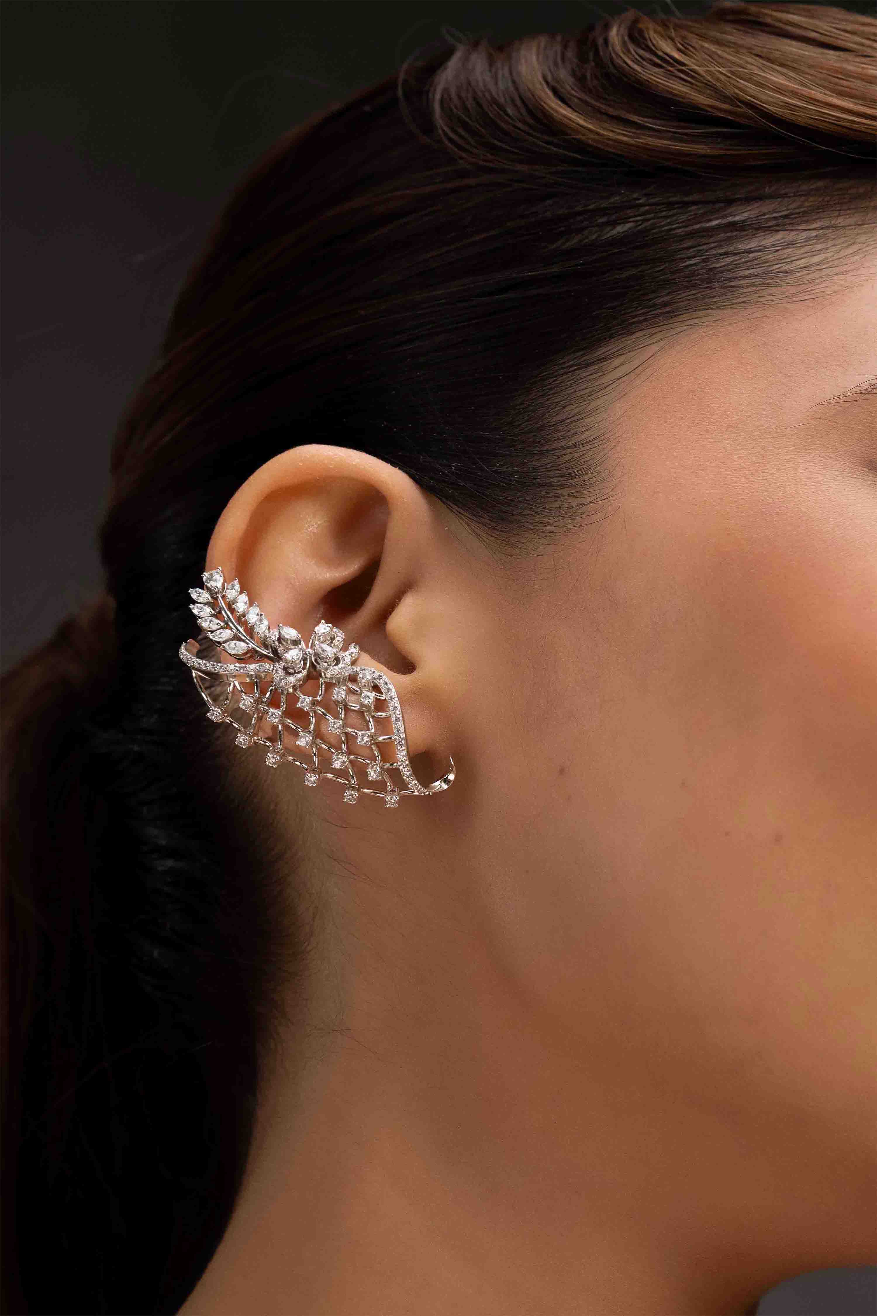 Lattice Bloom Ear Cuff
