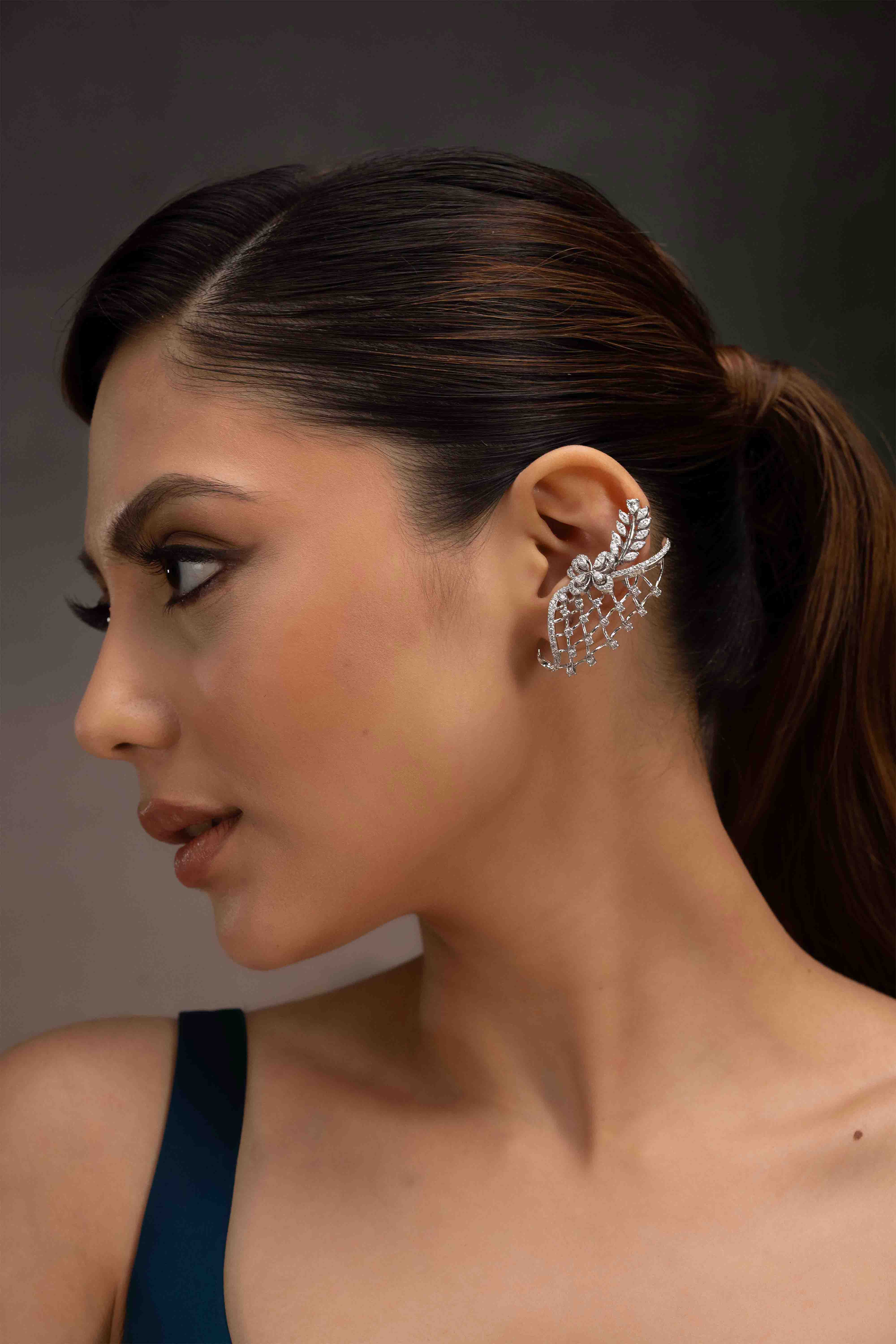 Lattice Bloom Ear Cuff