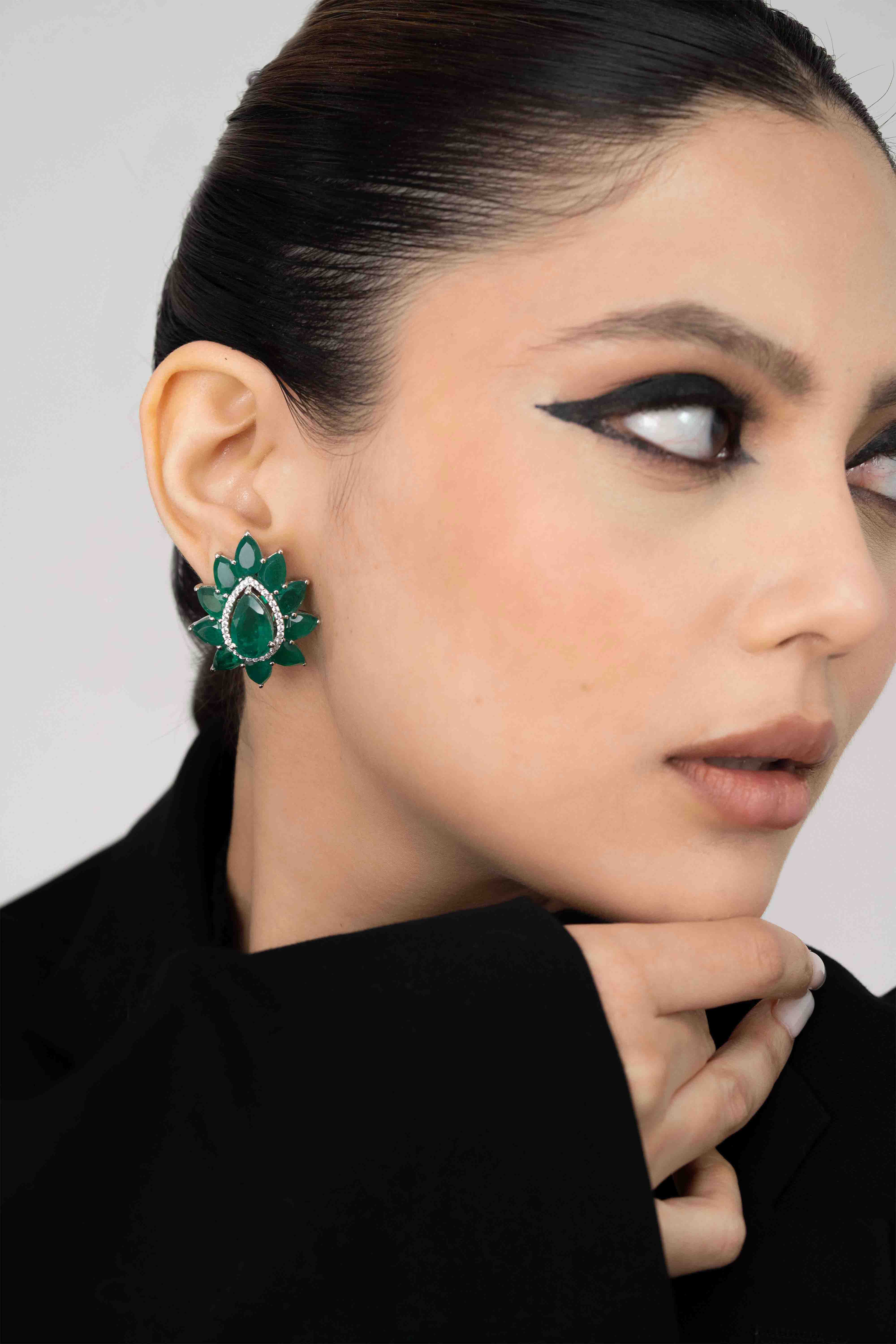 Emerald Sunburst Earrings