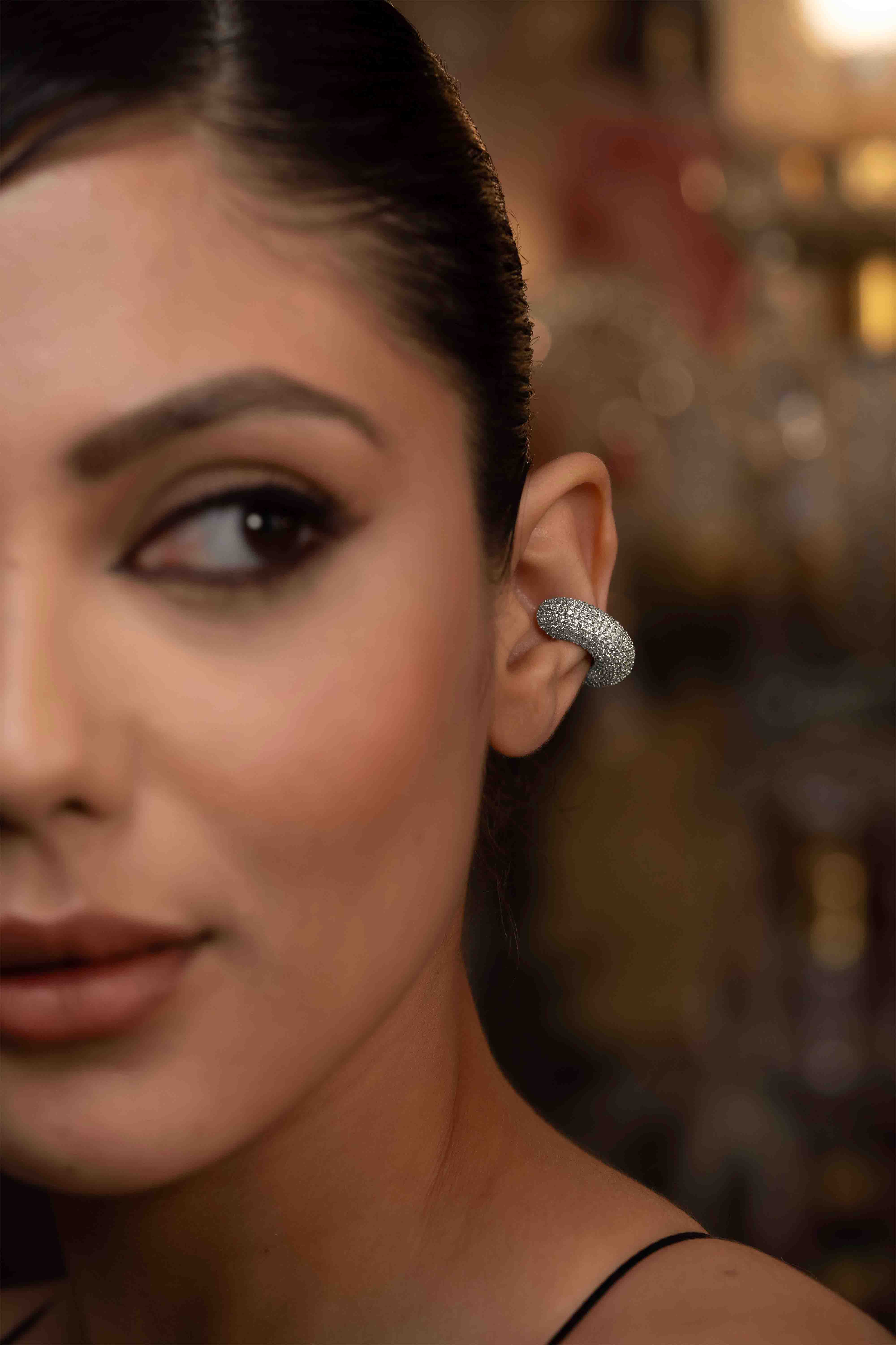 Diamond Crescent Earcuff