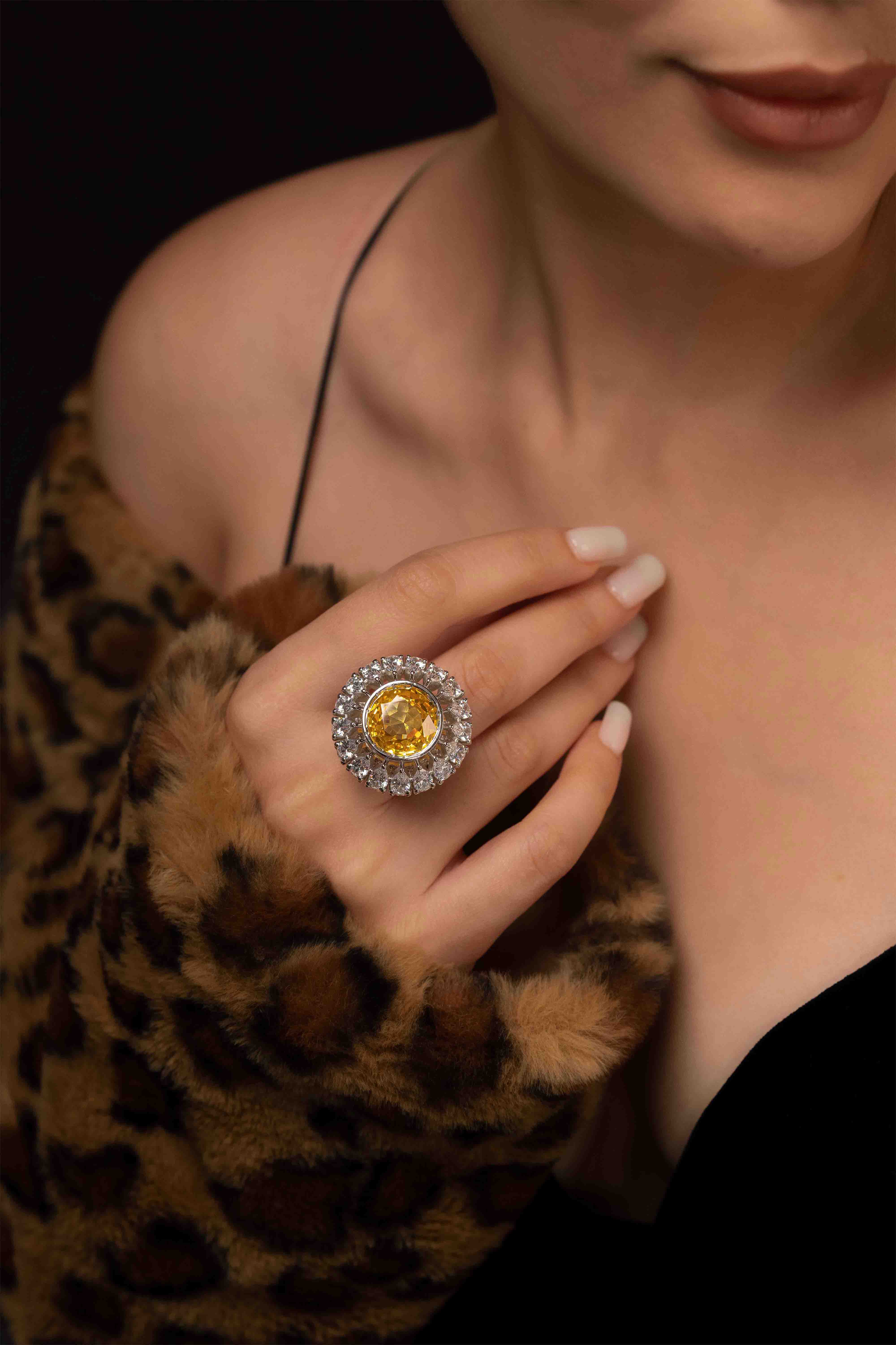 Citrine Crown Ring