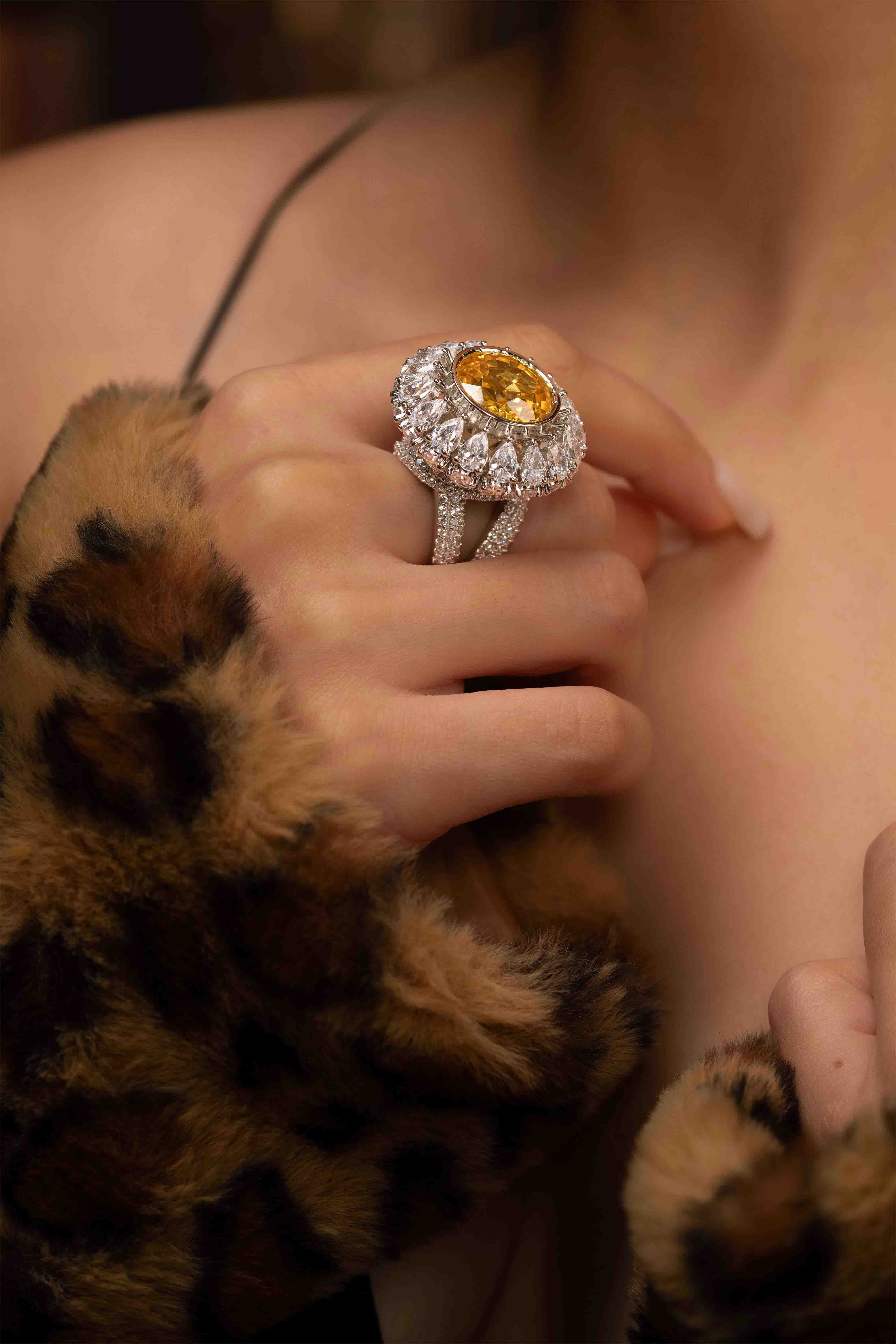 Citrine Crown Ring